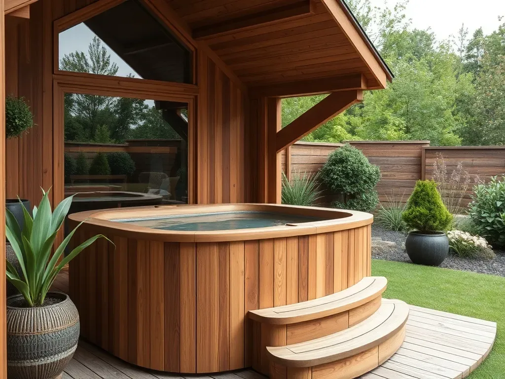 Jacuzzi ogrodowe drewniane